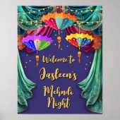 Indiase Mehndi Hindu Welkomstbord Poster (Voorkant)