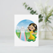 Indiase meid briefkaart (Staand voorkant)