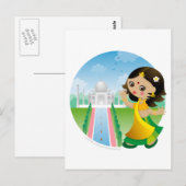 Indiase meid briefkaart (Voorkant / Achterkant)