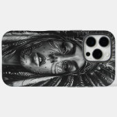 Indiase meisje krijger met gezichtsverf Case-Mate iPhone case (Achterkant (horizontaal))