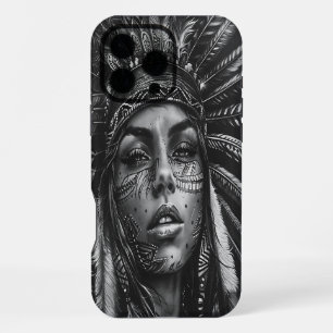 Indiase meisje krijger met gezichtsverf iPhone 16 pro max hoesje