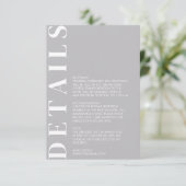 Indiase middelgrijze bijlagekaart informatiekaartje (Staand voorkant)