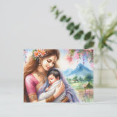 Indiase moeder 12 briefkaart (Staand voorkant)