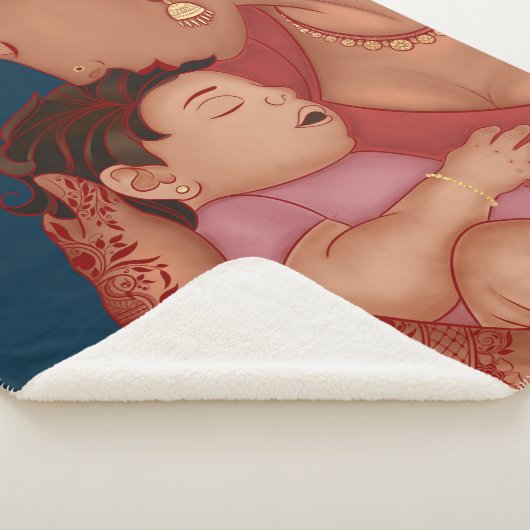 Indiase moeder houdt haar baby met henna vast sherpa deken (3/4)