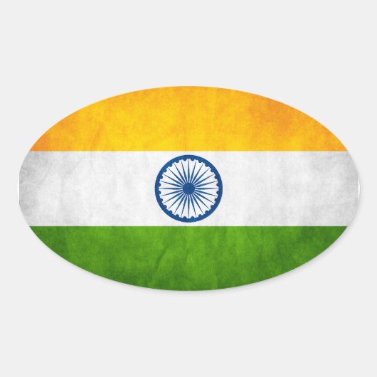 Indiase nationale vlag ovale sticker (Voorkant)