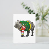 Indiase neushoorn - kerstkaart (Staand voorkant)