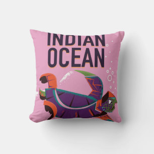 Indiase Oceaan vintage reisposter Kussen