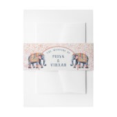 Indiase olifant bloemenbruiloft uitnodiging uitnodigingen wikkel (Voorkant Voorbeeld)