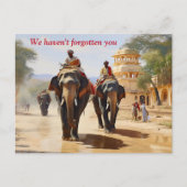 Indiase olifant chauffeurs olieverfschilderij briefkaart (Voorkant)