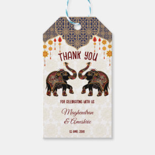  Indiase olifant Indische bruiloft Cadeaulabel