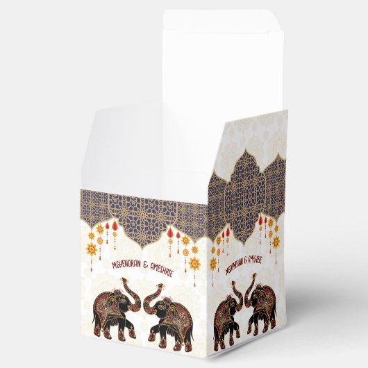  Indiase olifant Indische bruiloft gepersonaliseer Bedankdoosjes (Geopend)