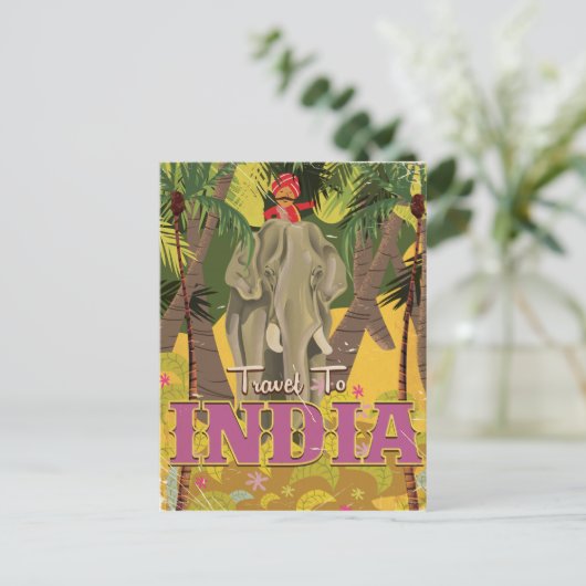 indiase olifant oud poster briefkaart (Staand voorkant)