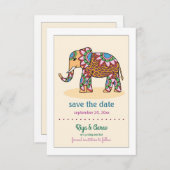 Indiase Olifant Red de Datum Aankondiging (Voorkant / Achterkant)