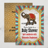 Indiase olifant rood circus jongen Baby shower Kaart (Voorkant / Achterkant)