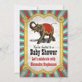 Indiase olifant rood circus jongen Baby shower Kaart