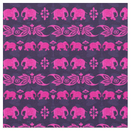 Indiase olifant roze blauw Sari patroon Stof