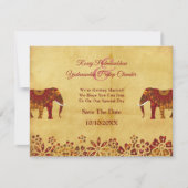  Indiase olifant Rustic Save the Date (Voorkant)