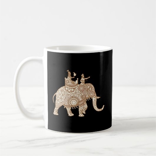 Indiase olifant stijl olifant ruiter Paisley Koffiemok (Links)