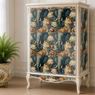 Indiase Olifant Tijger Botanische Jungle Decoupage Tissuepapier