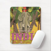 Indiase olifant vintage reisposter muismat (Met muis)