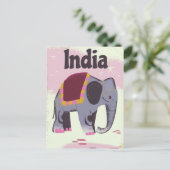 Indiase Olifant vintage reisposterprint. Briefkaart (Staand voorkant)