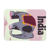 Indiase Olifant vintage reisposterprint. Magneet (Horizontaal)