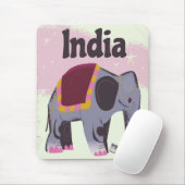 Indiase Olifant vintage reisposterprint. Muismat (Met muis)