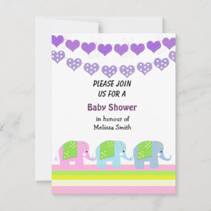 Indiase Olifanten Baby Shower Uitnodiging