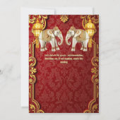Indiase olifanten bordeauxrode gouden lantaarns Hi Kaart (Achterkant)