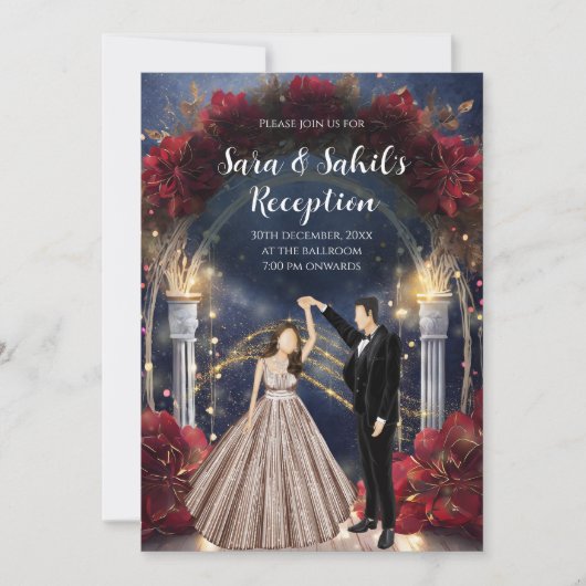 Indiase ontvangstkaarten Sangeet uitnodigingen (Voorkant)