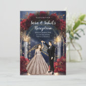 Indiase ontvangstkaarten Sangeet uitnodigingen (Staand voorkant)