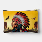 Indiase opperhoofd op wilde landschapszonsondergan etui (Achterkant)