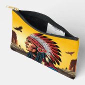 Indiase opperhoofd op wilde landschapszonsondergan etui (Open)