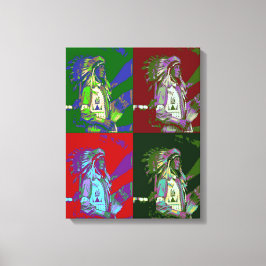 Indiase opperhoofd Pop Art Canvas Afdruk