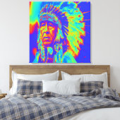 Indiase opperhoofd Pop Art Canvas Afdruk (Insitu (Slaapkamer))