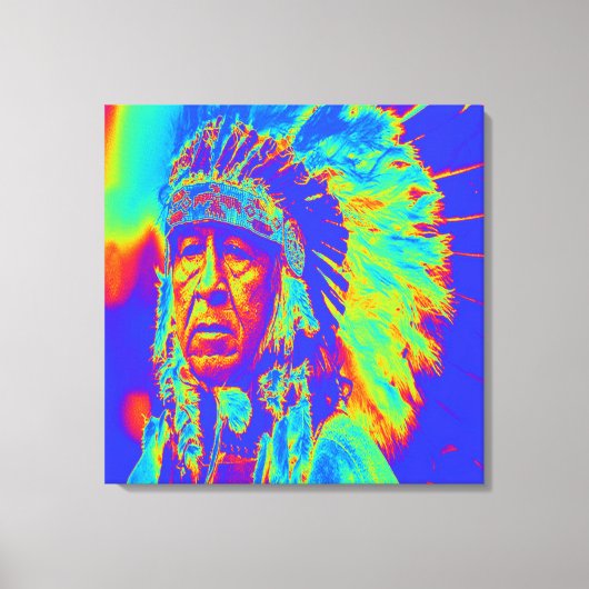 Indiase opperhoofd Pop Art Canvas Afdruk (Voorkant)
