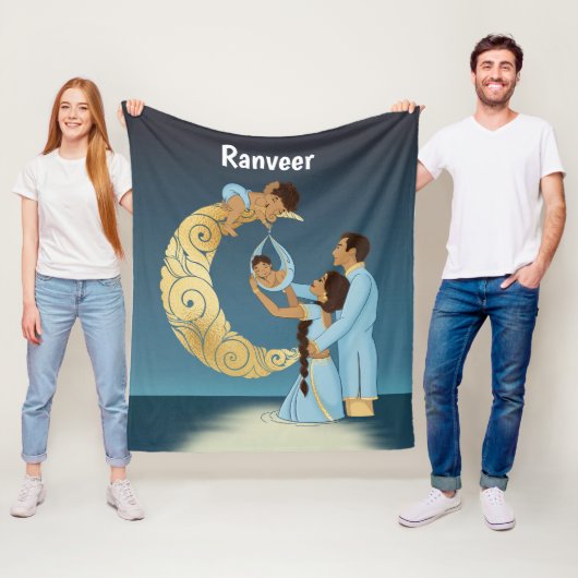 Indiase ouders die gezegend zijn met een baby fleece deken (In situ)