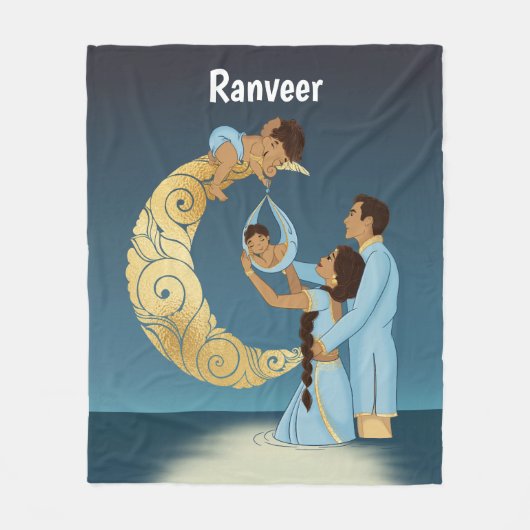 Indiase ouders die gezegend zijn met een baby fleece deken (Voorkant)