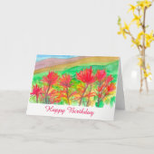 Indiase Paintbrush Wildflowers Happy Birthday Kaart (Gele Bloem)