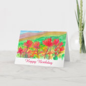 Indiase Paintbrush Wildflowers Happy Birthday Kaart (Voorkant)