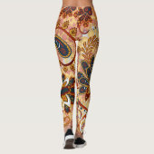 Indiase Paisley: Bloemen bruin Leggings (Achterkant)
