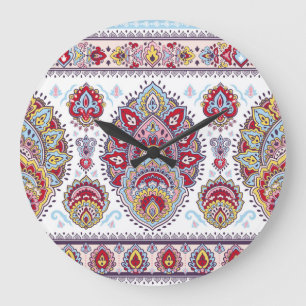 Indiase paisley bloemenmedaillon, etnisch medaillo grote klok
