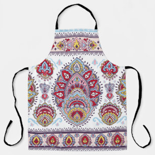Indiase paisley bloemenmedaillon, etnisch medaillo schort