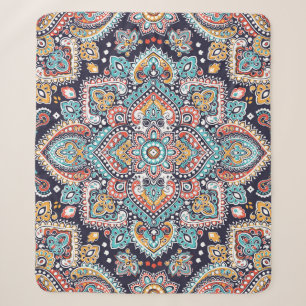 Indiase Paisley: Etnisch Mandalapatroon Sherpa Deken