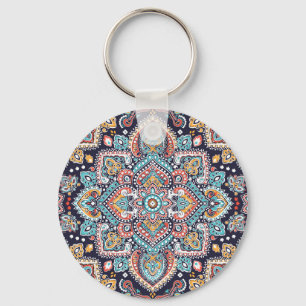 Indiase Paisley: Etnisch Mandalapatroon Sleutelhanger