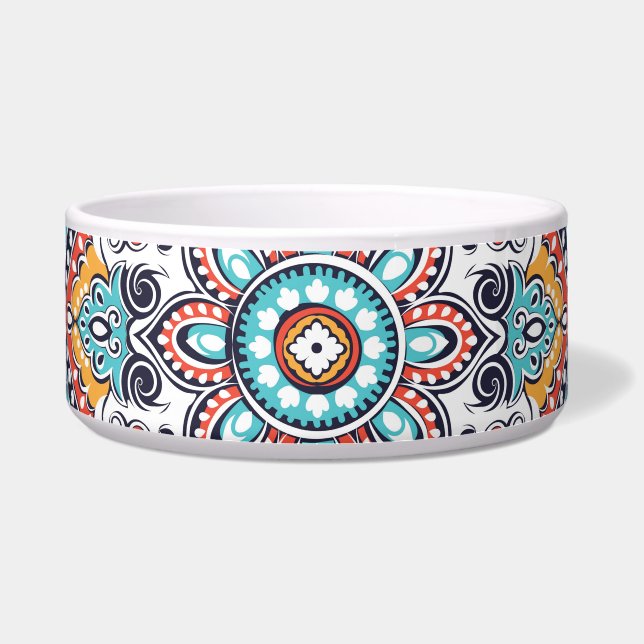 Indiase Paisley: Etnisch Mandalapatroon Voerbakje (Voorkant)