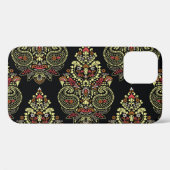 Indiase paisley, geometrische zwarte achtergrond Case-Mate iPhone case (Achterkant (horizontaal))