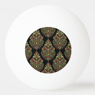 Indiase paisley, geometrische zwarte achtergrond pingpongbal