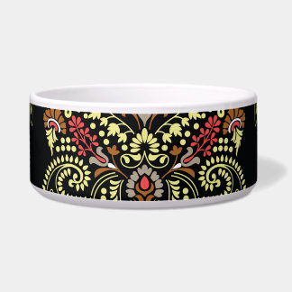Indiase paisley, geometrische zwarte achtergrond voerbakje