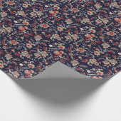 Indiase paisley, marine achtergrond, traditioneel. cadeaupapier (Hoek)